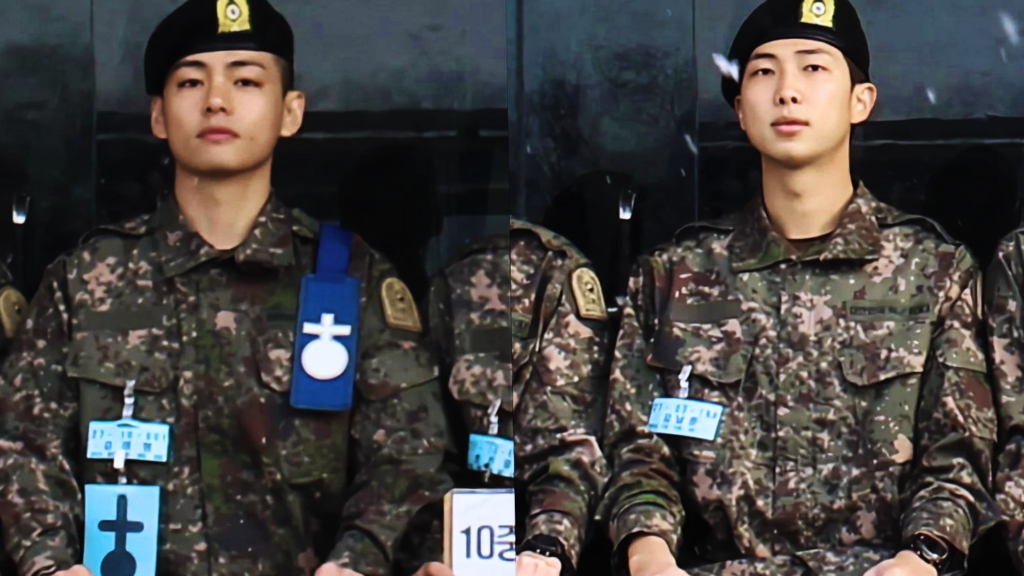 BTS's RM and V in Military Uniforms